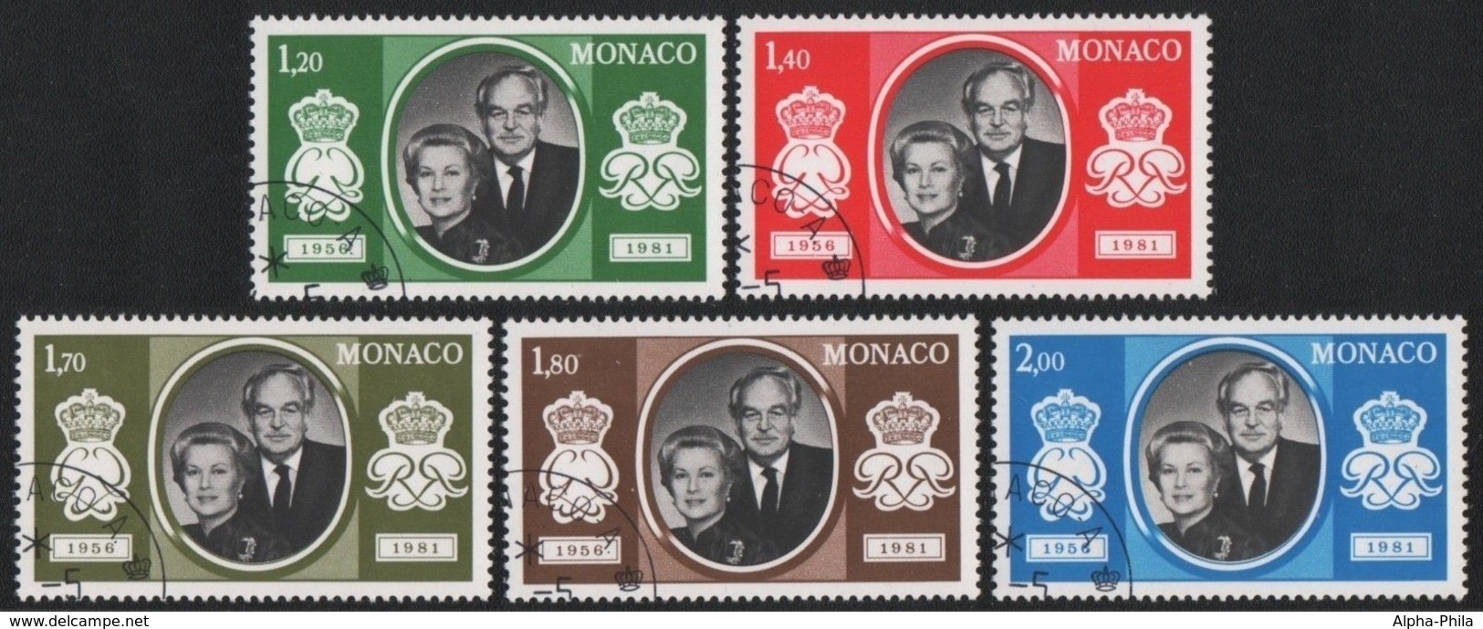 Monaco 1981 - Mi-Nr. 1465-1469 Gest / Used - Silberhochzeit - Sonstige & Ohne Zuordnung