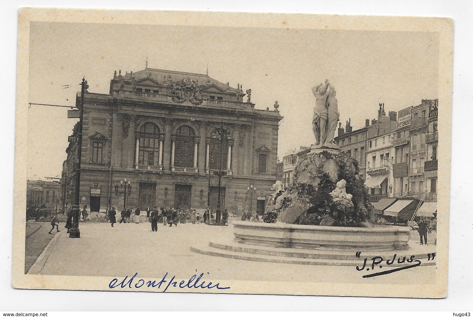 MONTPELLIER - N° 3 - LE THEATRE AVEC PERSONNAGES ET LES TROIS GRACES - CPA NON VOYAGEE - Montpellier