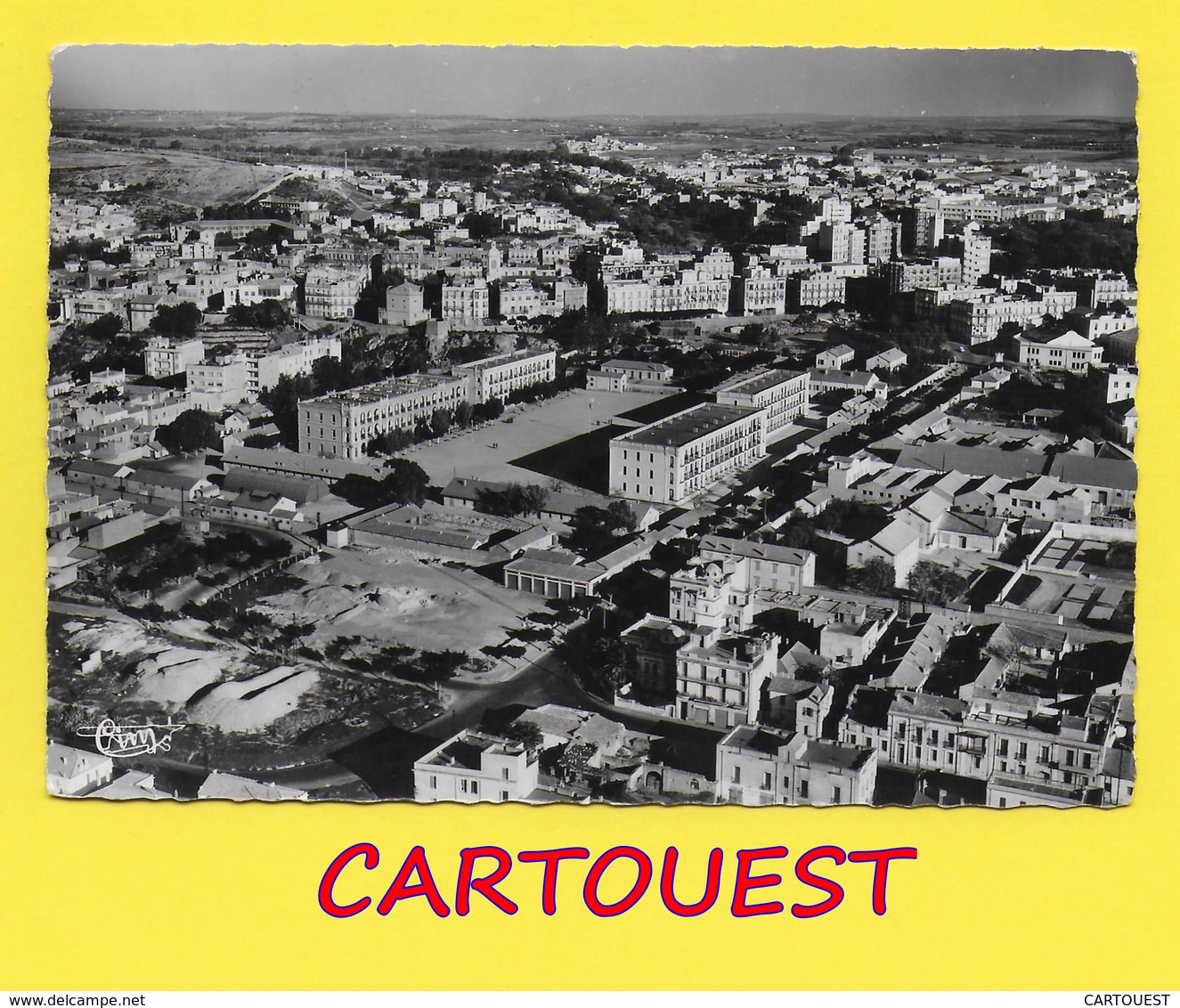 CPSM ALGERIE Mostaganem ( ORAN ) - Vue Générale Aérienne De La Ville ֎ 1961 Superbe Oblitération - Mostaganem