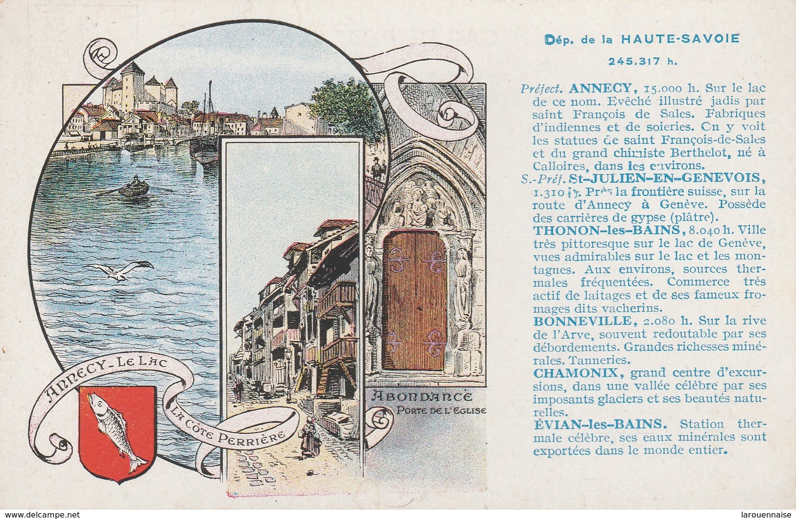 74 - ANNECY - Département De La Haute Savoie (carte Publicitaire Pastilles Valda) - Annecy