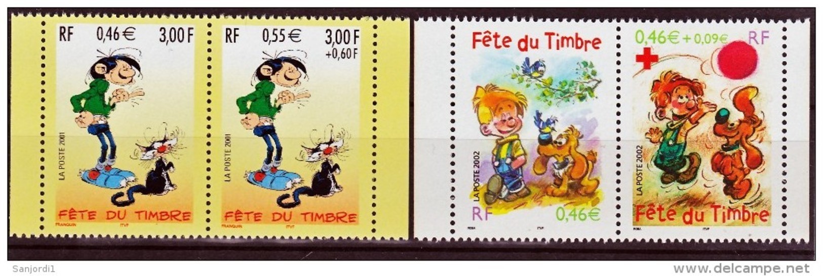 France 3371A 3467A 2001 2002  Fête Du Timbre Lagaff , Boule Et Bill  De Carnet Neuf ** TB MNH - Ungebraucht
