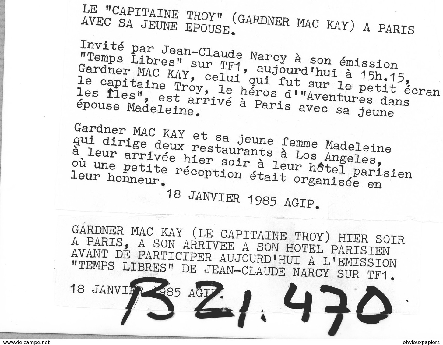 Photo Originale . Le Capitaine Troy " GARDNER MAC KAY  Héros D'aventures Dans Les Iles " - Guerre, Militaire