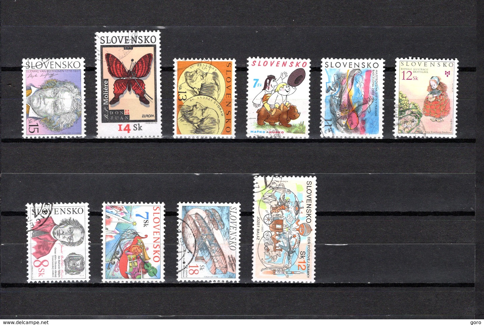 Eslovaquia   2003  .-  Y&T  Nº   389-391-393-395-396-399-400-402-404-405 - Used Stamps