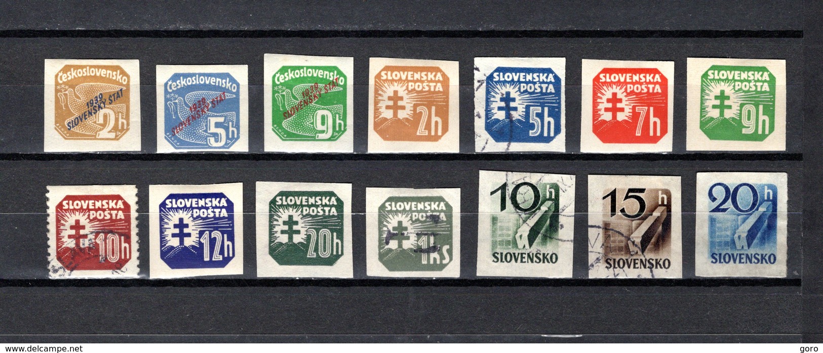 Eslovaquia   1939-43  .-  Y&T  Nº   1/2-4-10/16-18-28/30     Journaux - Usados