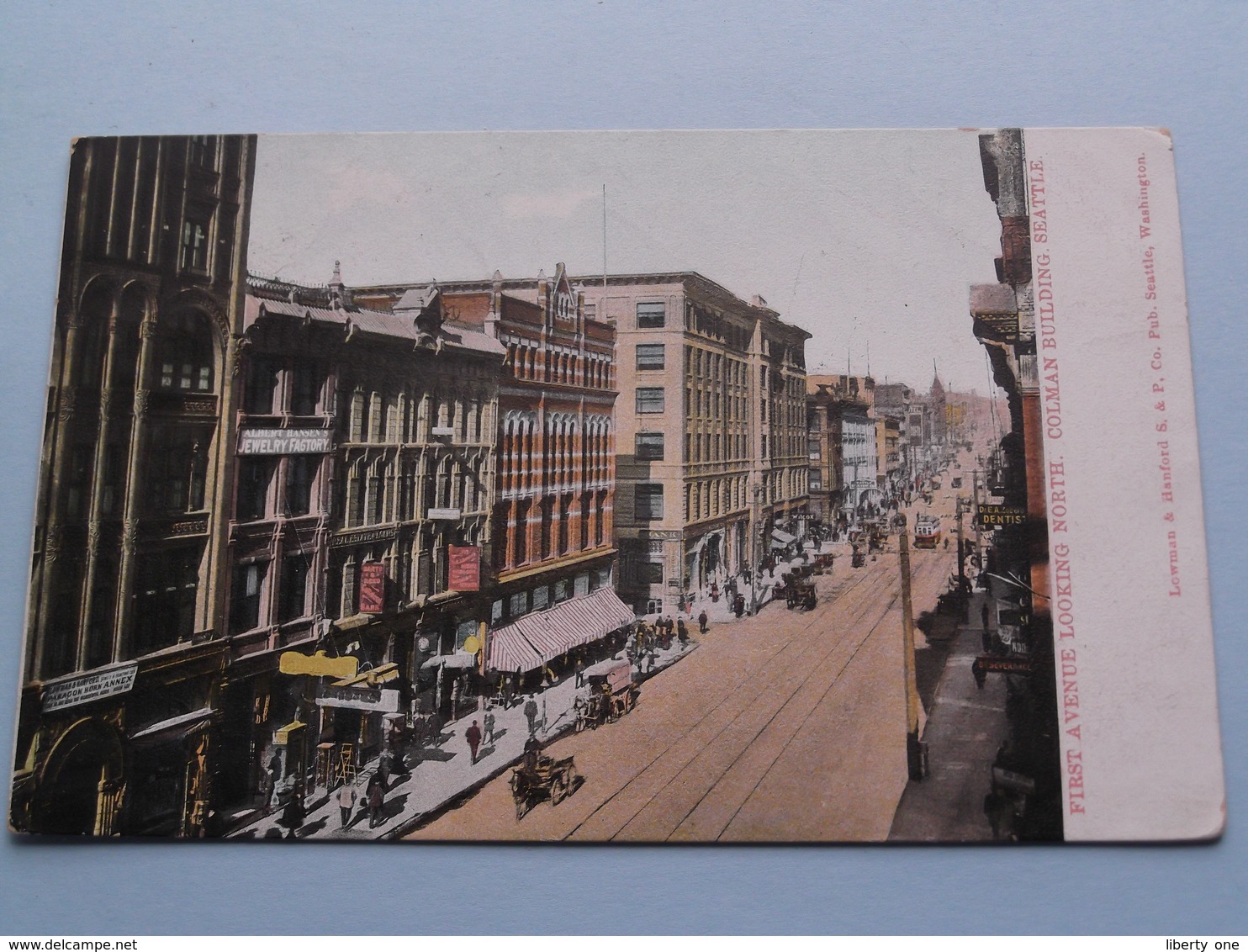 FIRST Avenue Looking North, COLMAN Building Seattle ( Lowman & Hanford ) Anno 1910 ( See / Voir Photo Svp ) ! - Seattle