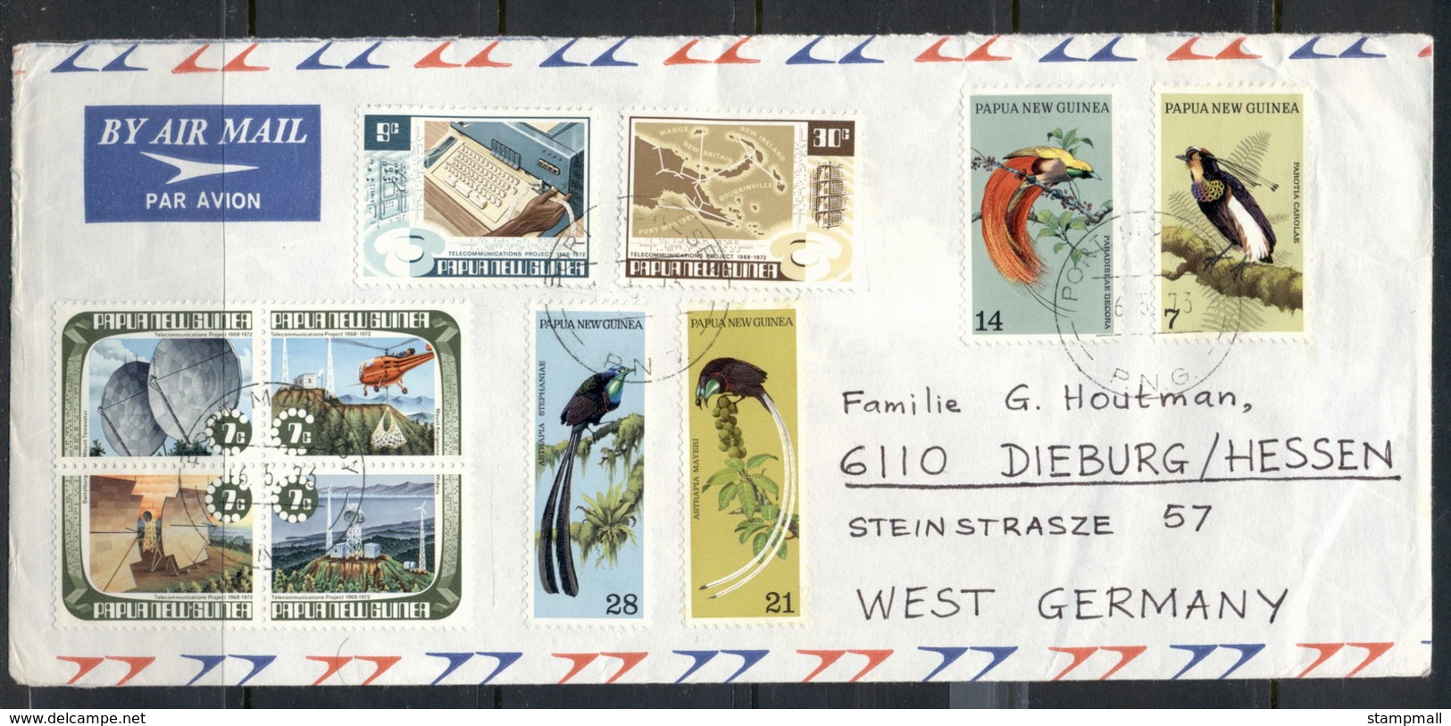 PNG 1973 Mixed Franking On Cover - Papua New Guinea