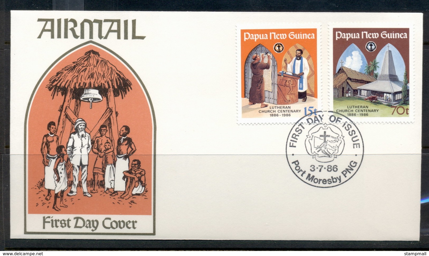 PNG 1986 Lutheran Church FDC - Papua New Guinea