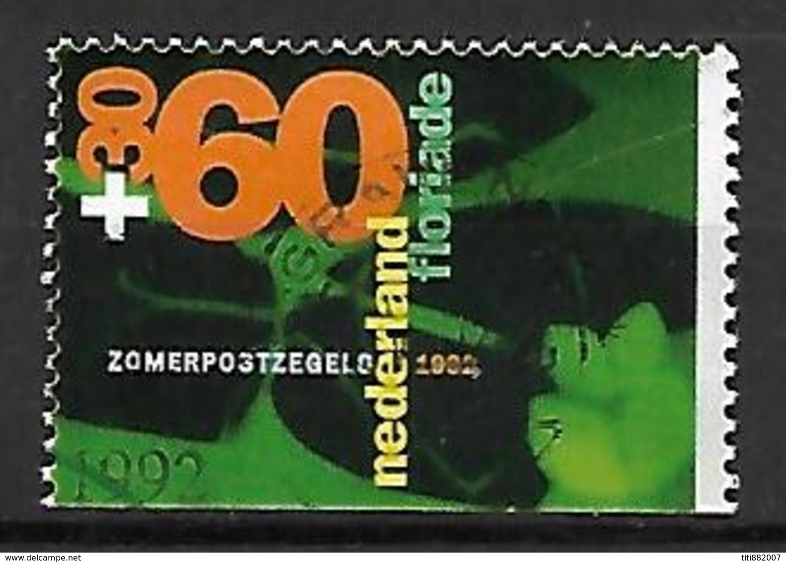 PAYS - BAS       -    1992 .   Y&T  N° 1400a Oblitéré.   Fleurs Stylisées  /  Surtaxés - Used Stamps