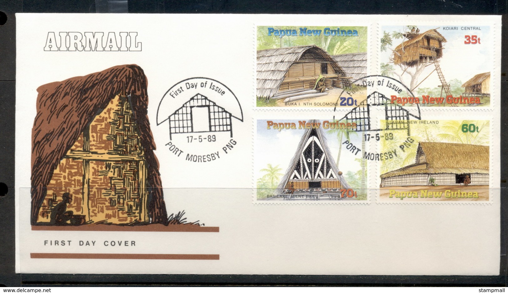 PNG 1989 Dwellings FDC - Papua New Guinea