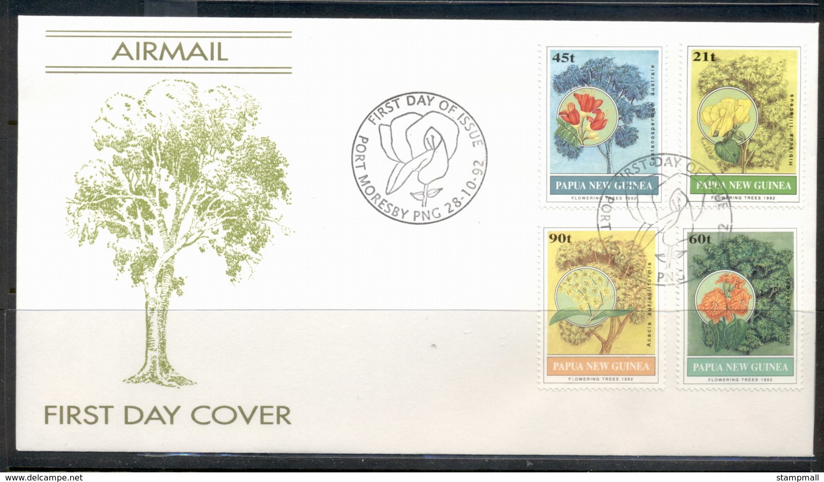 PNG 1992 Flowering Trees FDC - Papua New Guinea
