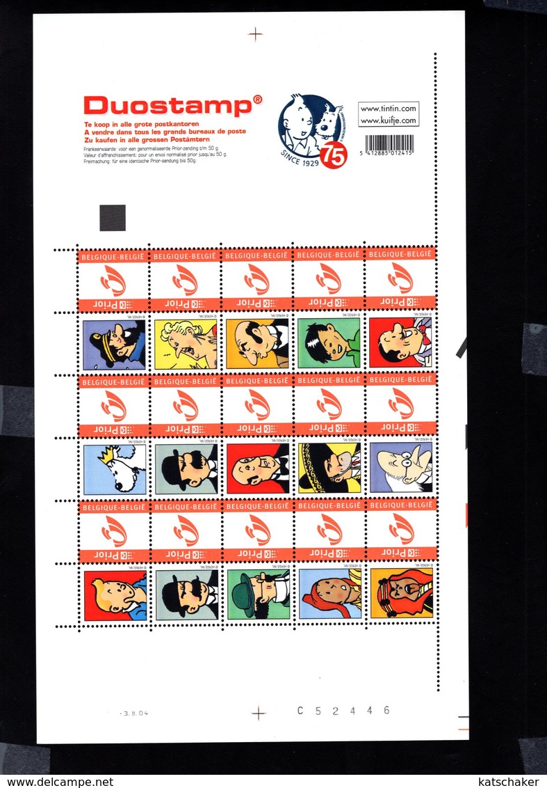 794459738 OCB - BOC 3274 POSTFRIS  MINT NEVER HINGED EINWANDFREI  (XX) -  SHEET DUO STAMP KUIFJE - TINTIN COMIC STRIP - Nuovi