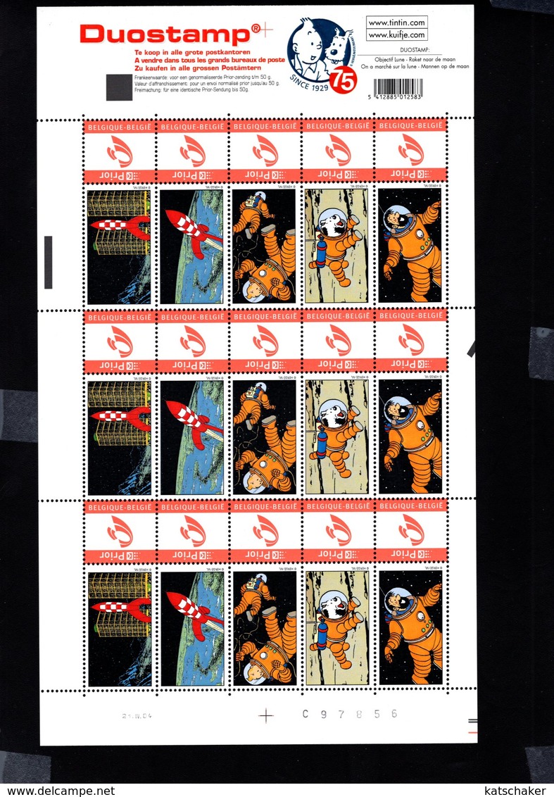 79446128 OCB - BOC 3274 POSTFRIS  MINT NEVER HINGED EINWANDFREI  (XX) -  SHEET DUO STAMP KUIFJE - TINTIN COMIC STRIP - Nuovi