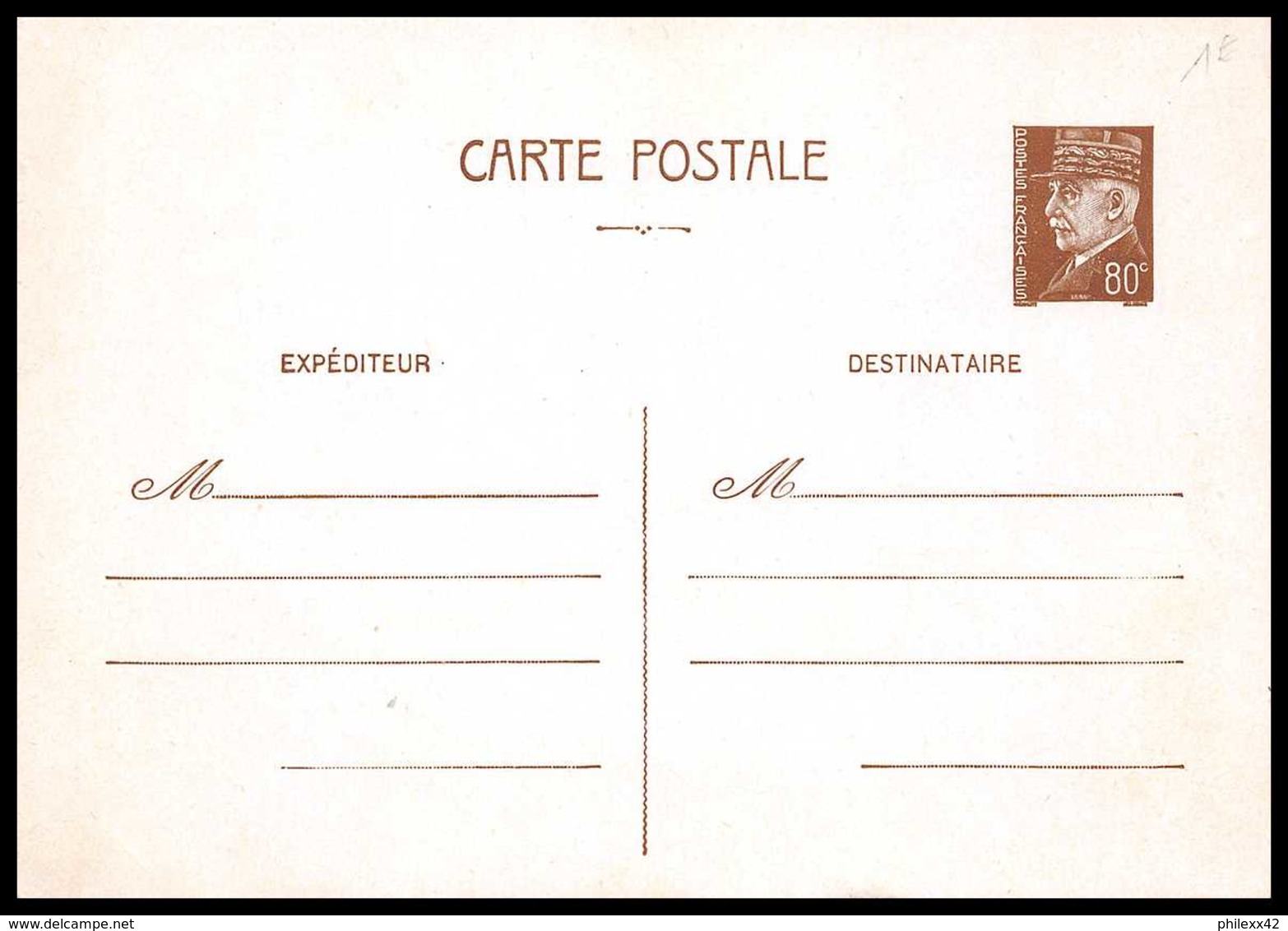 4437 Petain 80c Neuf Tb Carte Postale France Entier Postal Stationery - Cartes Postales Types Et TSC (avant 1995)