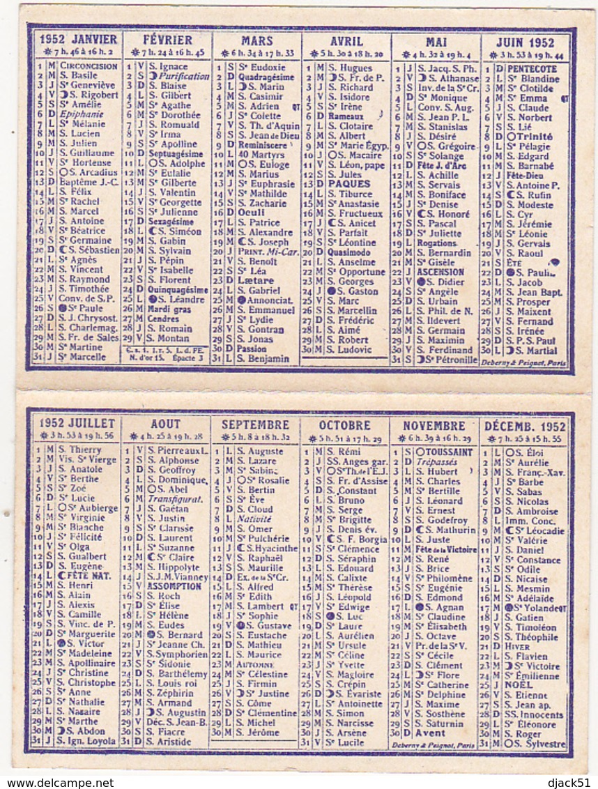 Petit Calendrier 1952 - Château De Sillé-le-Guillaume / PHARMACIE LOTZ CHALONS-sur-MARNE - Petit Format : 1941-60