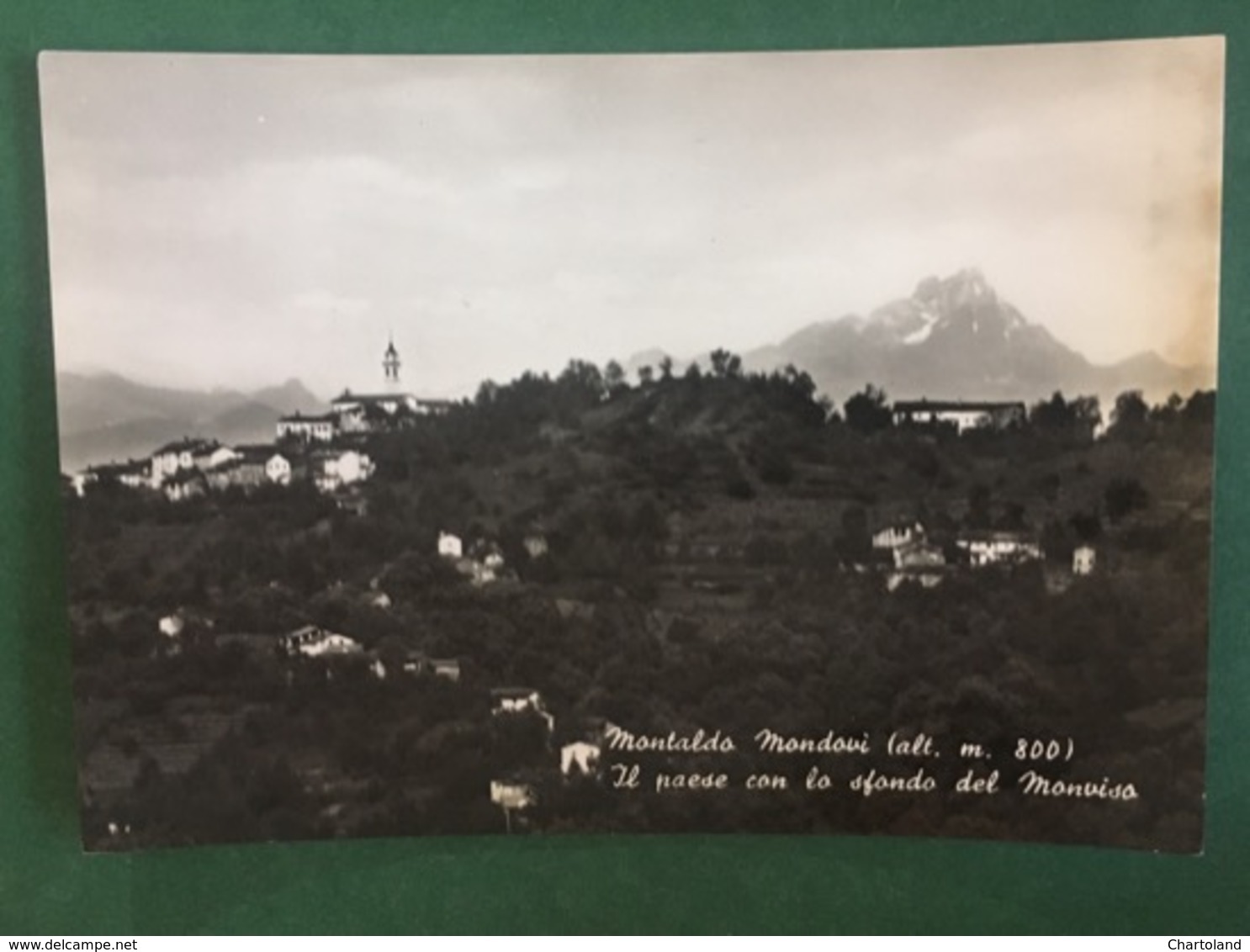 Cartolina Montaldo Mondovi - Il Paese Con Lo Sfondo Del Monviso - 1956 - Cuneo