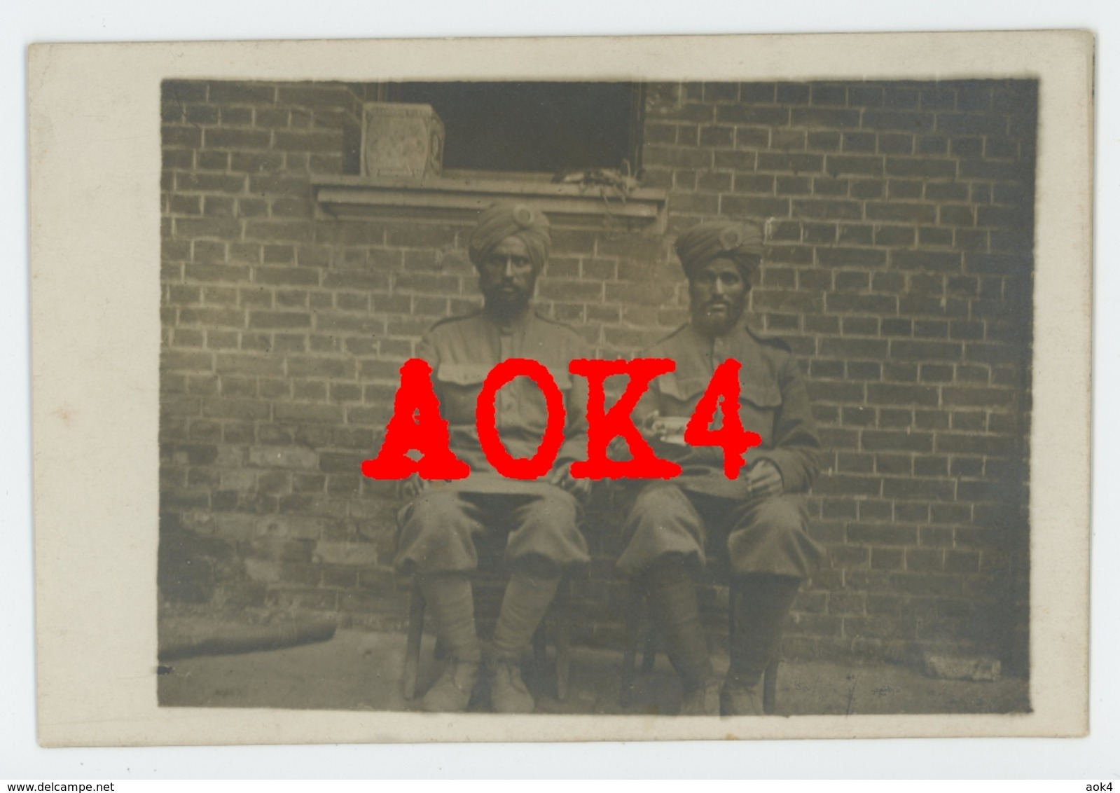 Nordfrankreich 1915 1916 Prisonniers De Guerre India POW Sikh Tea Turban Pagri Dastar - Oorlog 1914-18