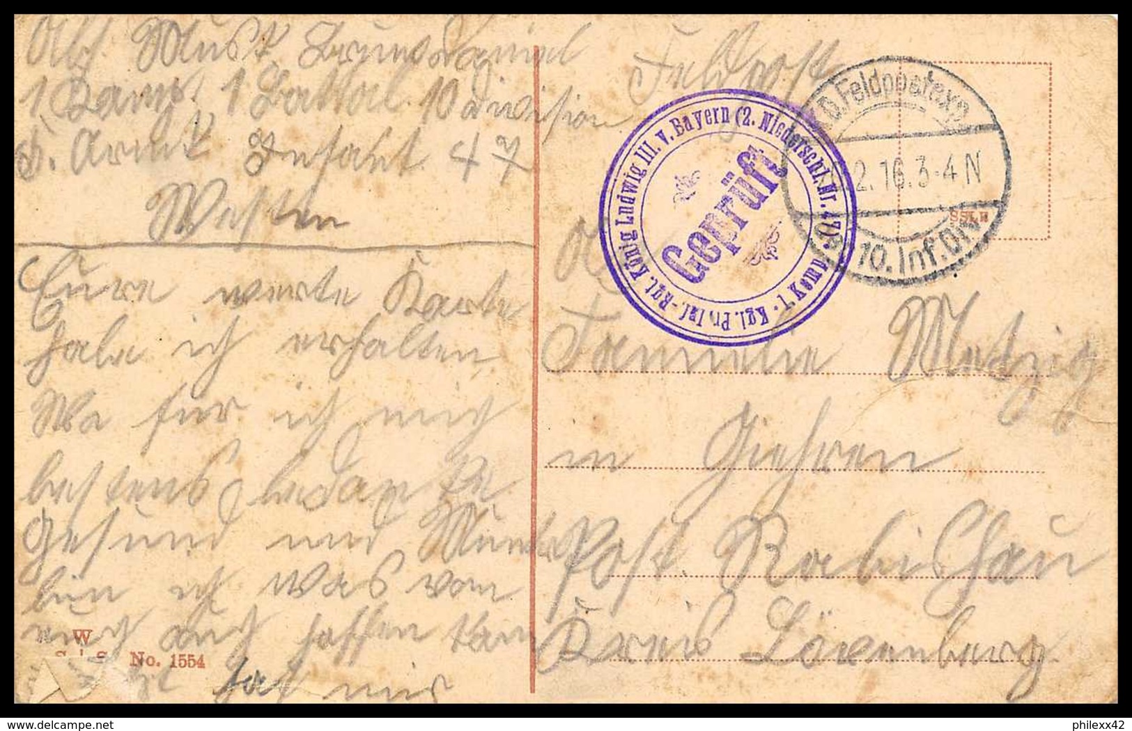 43087 Allemagne Bermany 1916 Feldpost Carte Postale (postcard) Guerre 1914/1918 War Ww1 - Briefe U. Dokumente