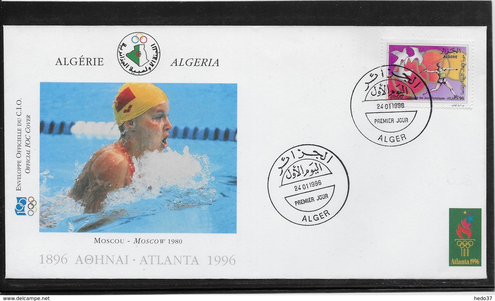 Thème Natation  - Jeux Olympiques - Sports - Enveloppe - Swimming