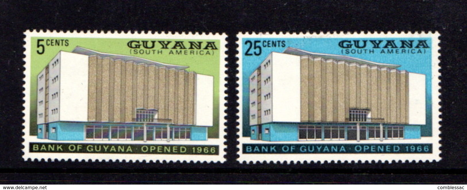 GUYANA      1966    Opening  Of  Bank  Of  Guyana   Set  Of  2        MH - Guyana (1966-...)