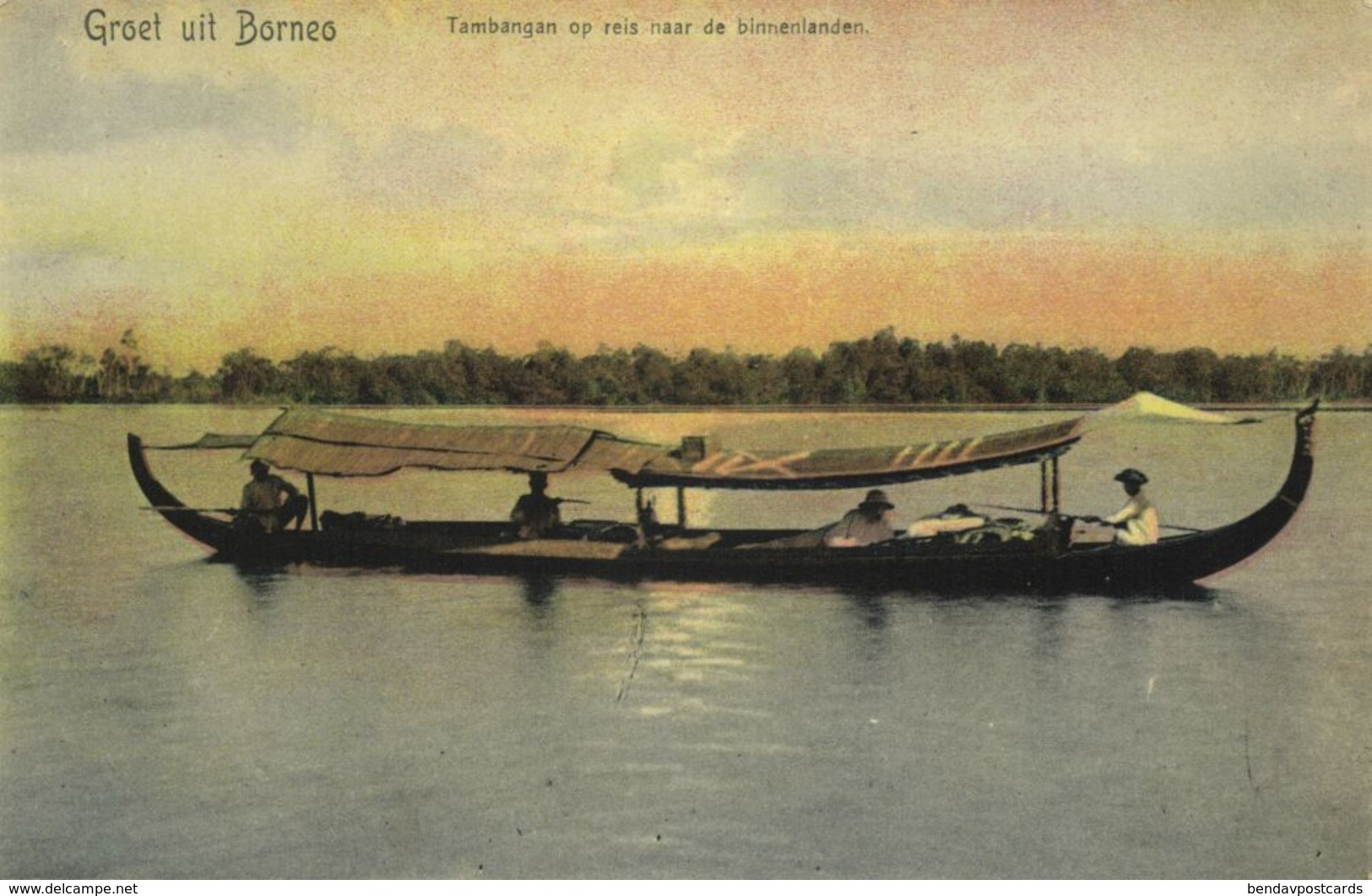 Indonesia, BORNEO KALIMANTAN, Native Tambangan Boat (1899) Postcard - Indonesië