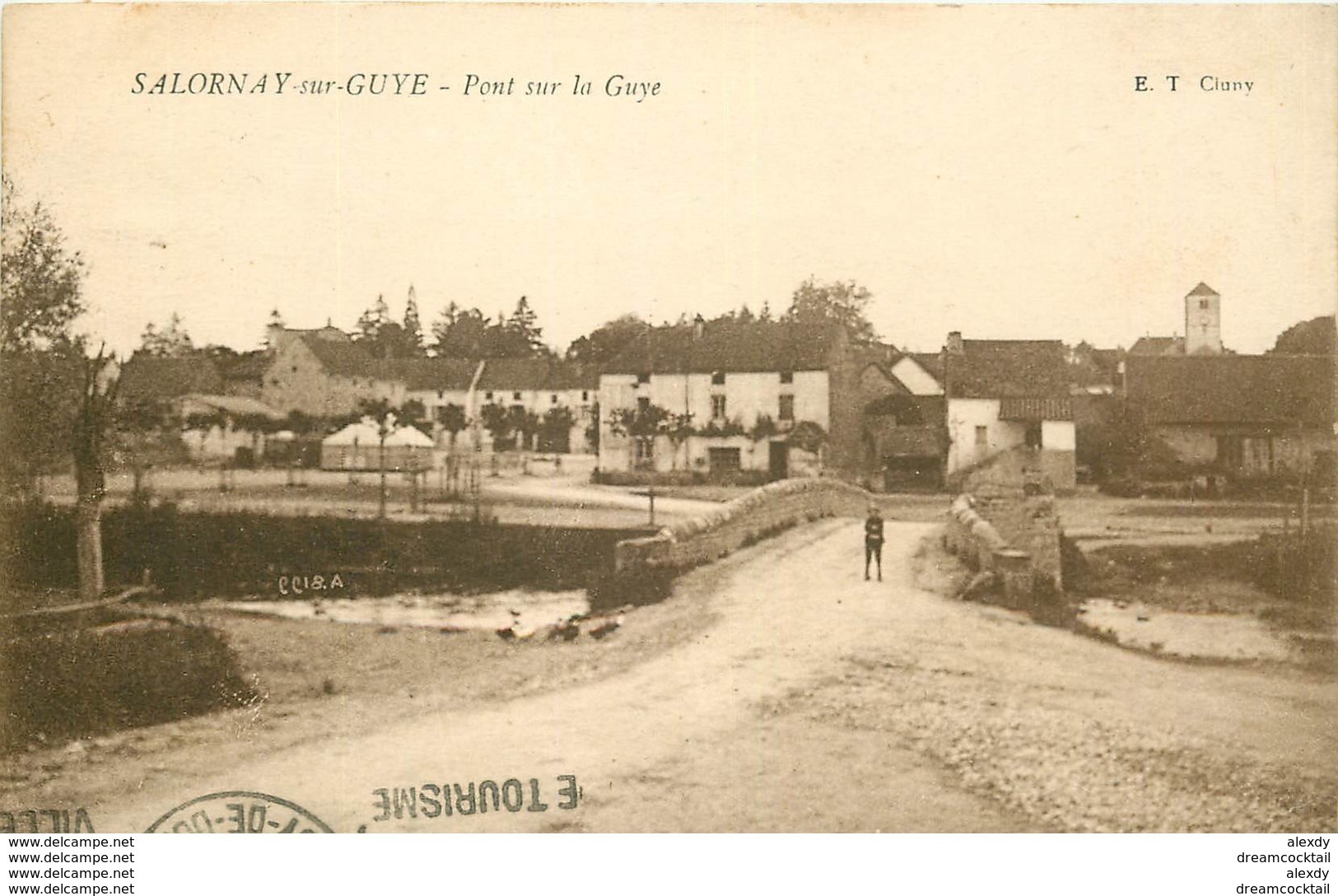 WW 71 SALORNAY-SUR-GUYE. Enfant Sur Le Pont 1929 - Andere & Zonder Classificatie