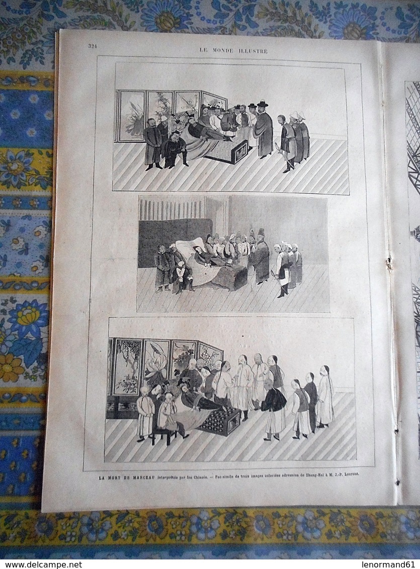 LE MONDE ILLUSTRE 18/05/1878 PARIS EXPOSITION UNIVERSELLE TYPE TUNISIEN MORT MARCEAU J P LAURENS CHINOIS HIPPODROME - 1850 - 1899