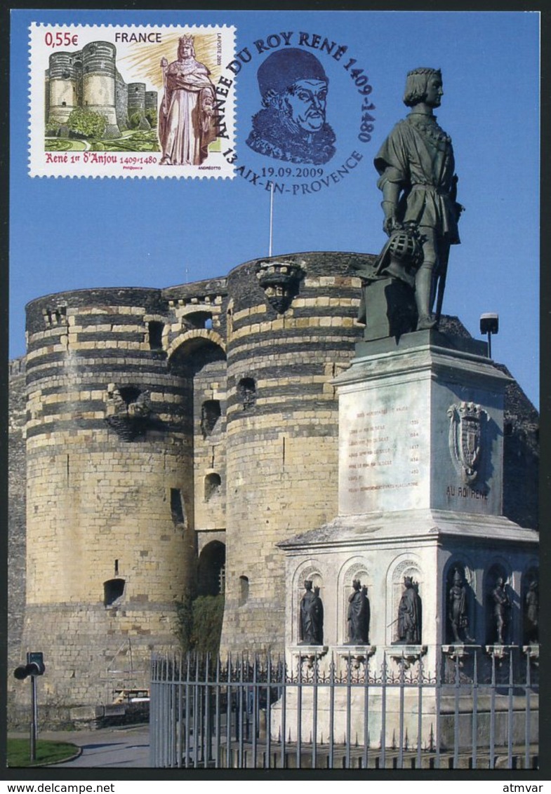 FRANCE (2009) - Carte Maximum Card - Roy René 1er D'Anjou, King René, Aix-en-Provence, Angers - 2000-2009