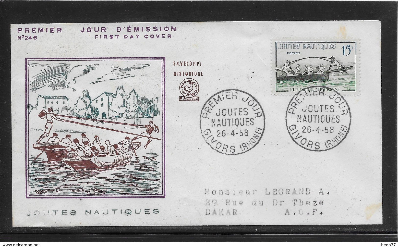 Thème Canoë  - Jeux Olympiques - Sports - Enveloppe - Canoe