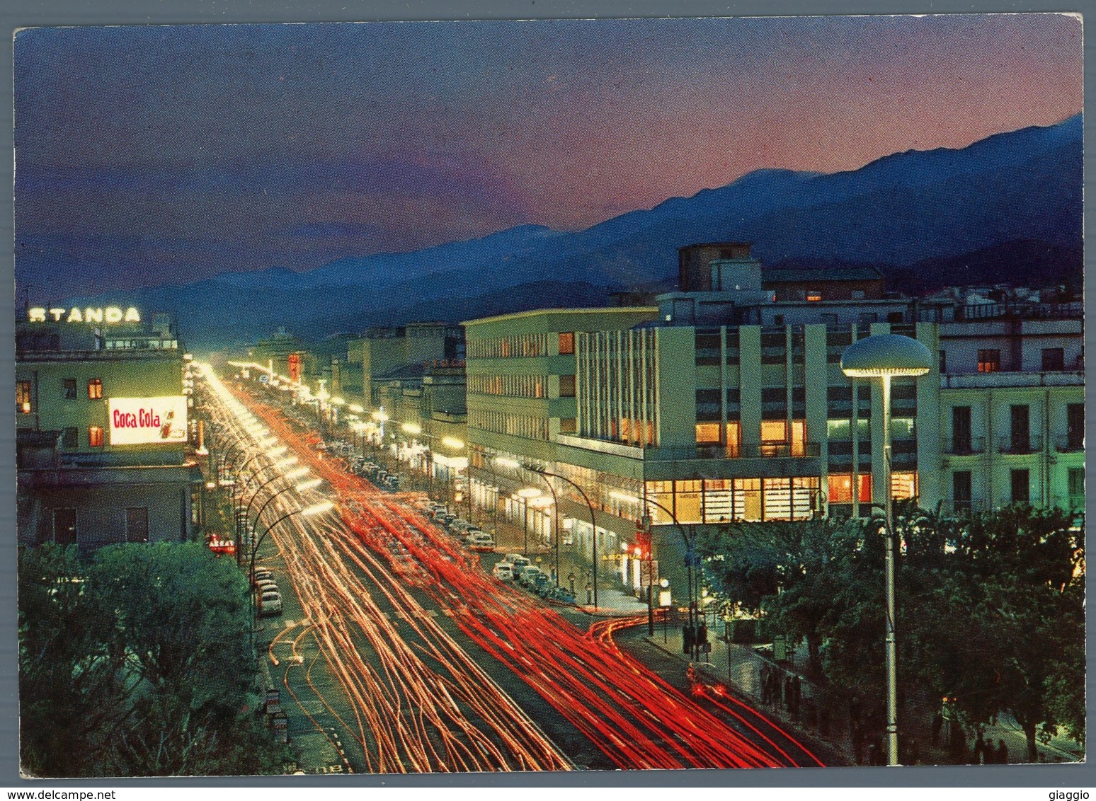 °°° Cartolina N. 177 Messina Di Notte Viale S. Martino Viaggiata °°° - Messina