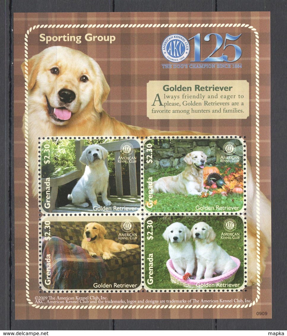 T575 2009 GRENADA FAUNA PETS DOGS DOMESTIC ANIMALS SPORTING GROUP 1KB MNH - Cani