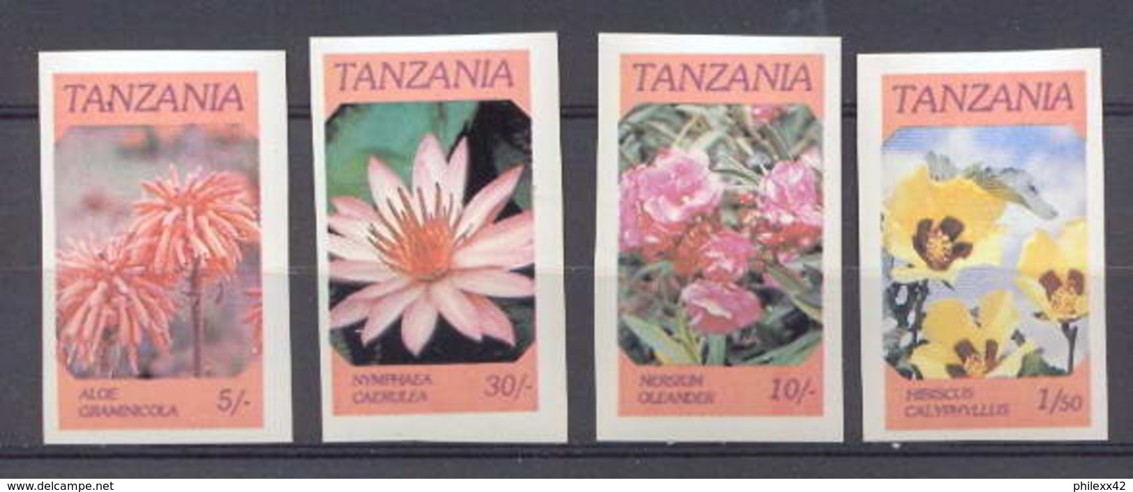 Tanzanie (Tanzania) 050 N°281/84 Fleurs (fleur Flower Flowers) Non Dentelé Imperforate MNH ** - Orchids