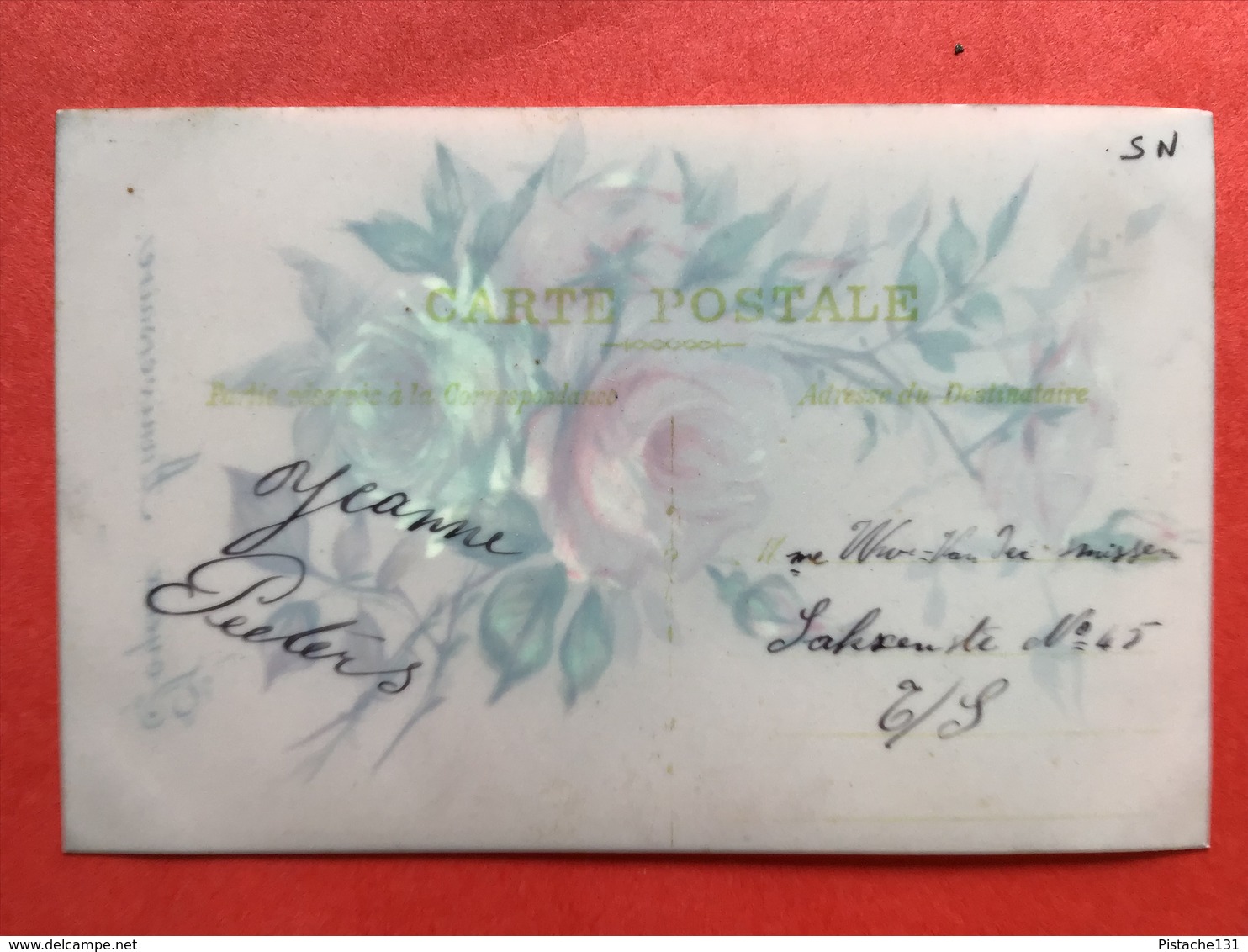 CARTE CELLULOID - PEINT MAIN - HANDGESCHILDERD - ROSES - ROZEN - JOYEUX ANNIVERSAIRE - Fleurs