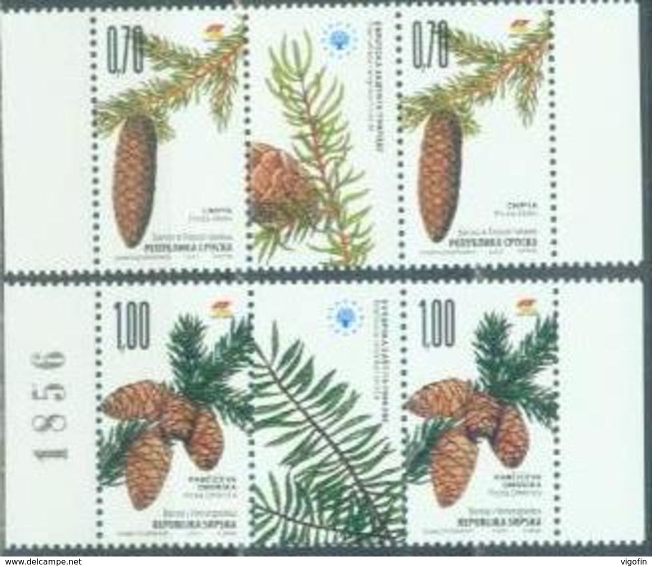 BHRS 2007-410-11 SAVE EUROPEAN NATURE PROTECTION, BOSNA AND HERZEGOVINA-R.SRPSKA, 2 X 2v + Labels, MNH - Bäume