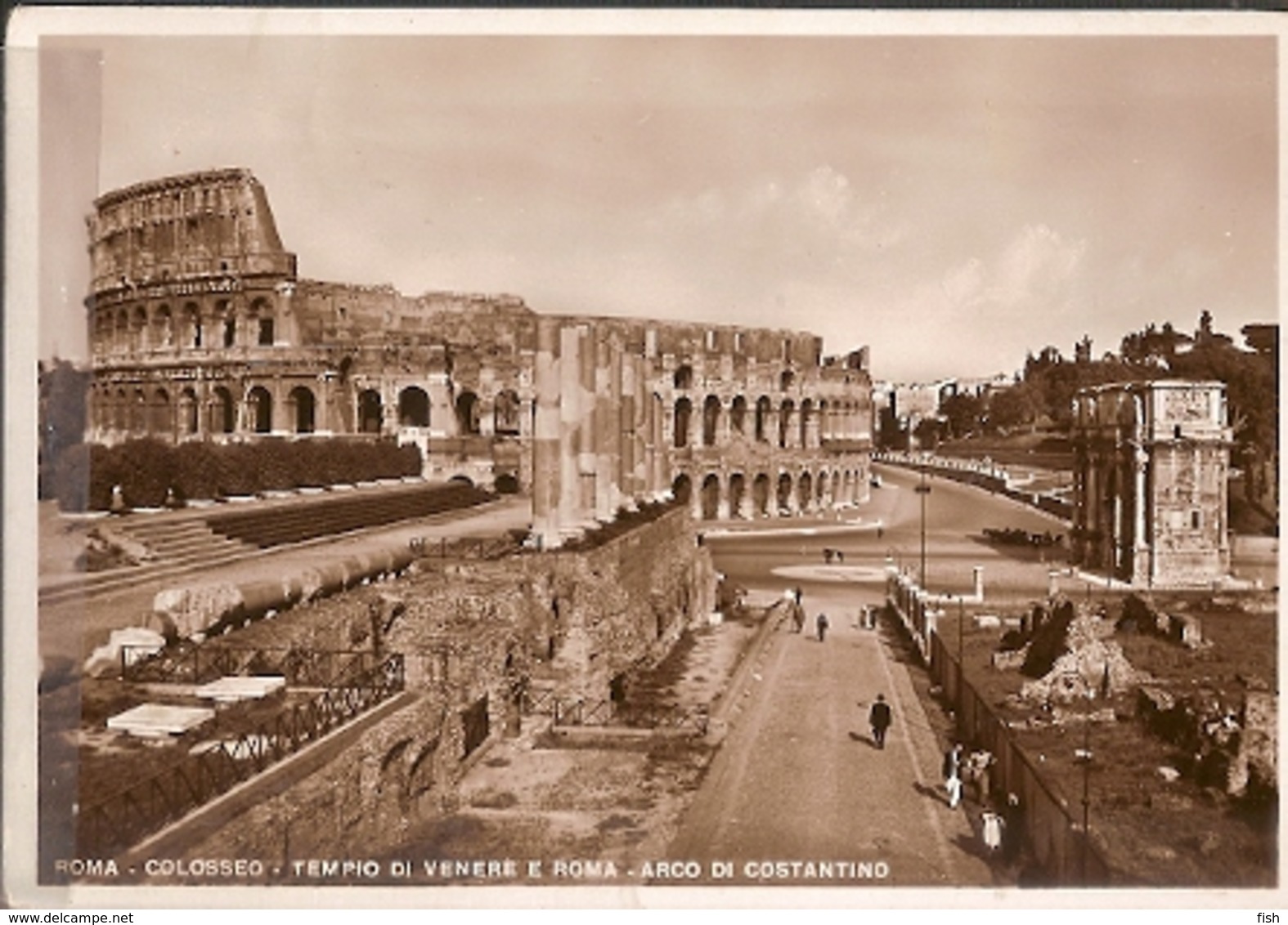 Italy & Circulated,  Roma, Arco Di Constantino E Colosseo, Masone Italy 1939 (195) - Monuments