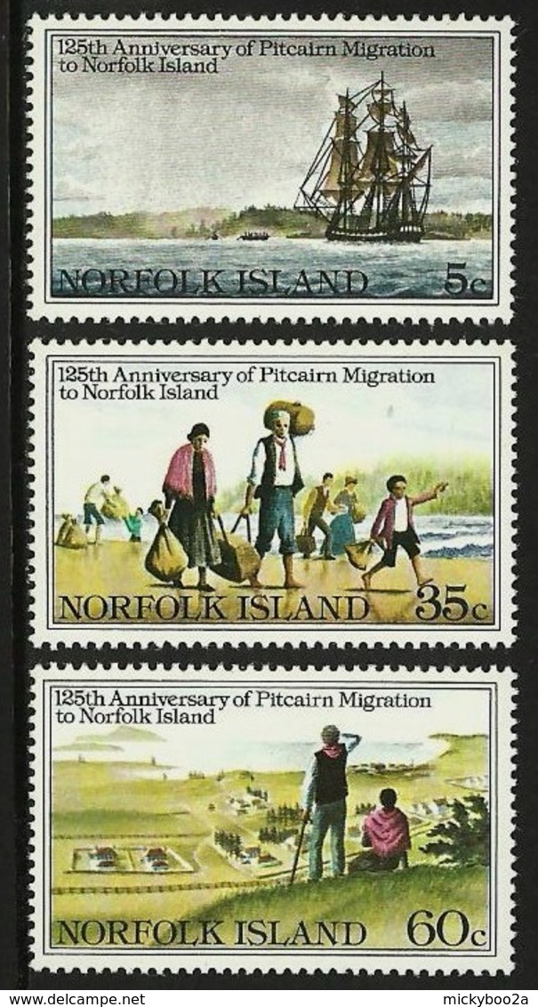 NORFOLK ISLAND 1982 SHIPS ARRIVAL OF PITCAIRN ISLANDERS SET MNH - Norfolk Island