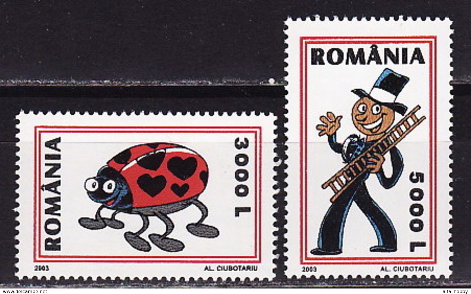 Romania, 2003, Congratulatory Stamps, Valentine's Day, 2 Stamps - Ongebruikt