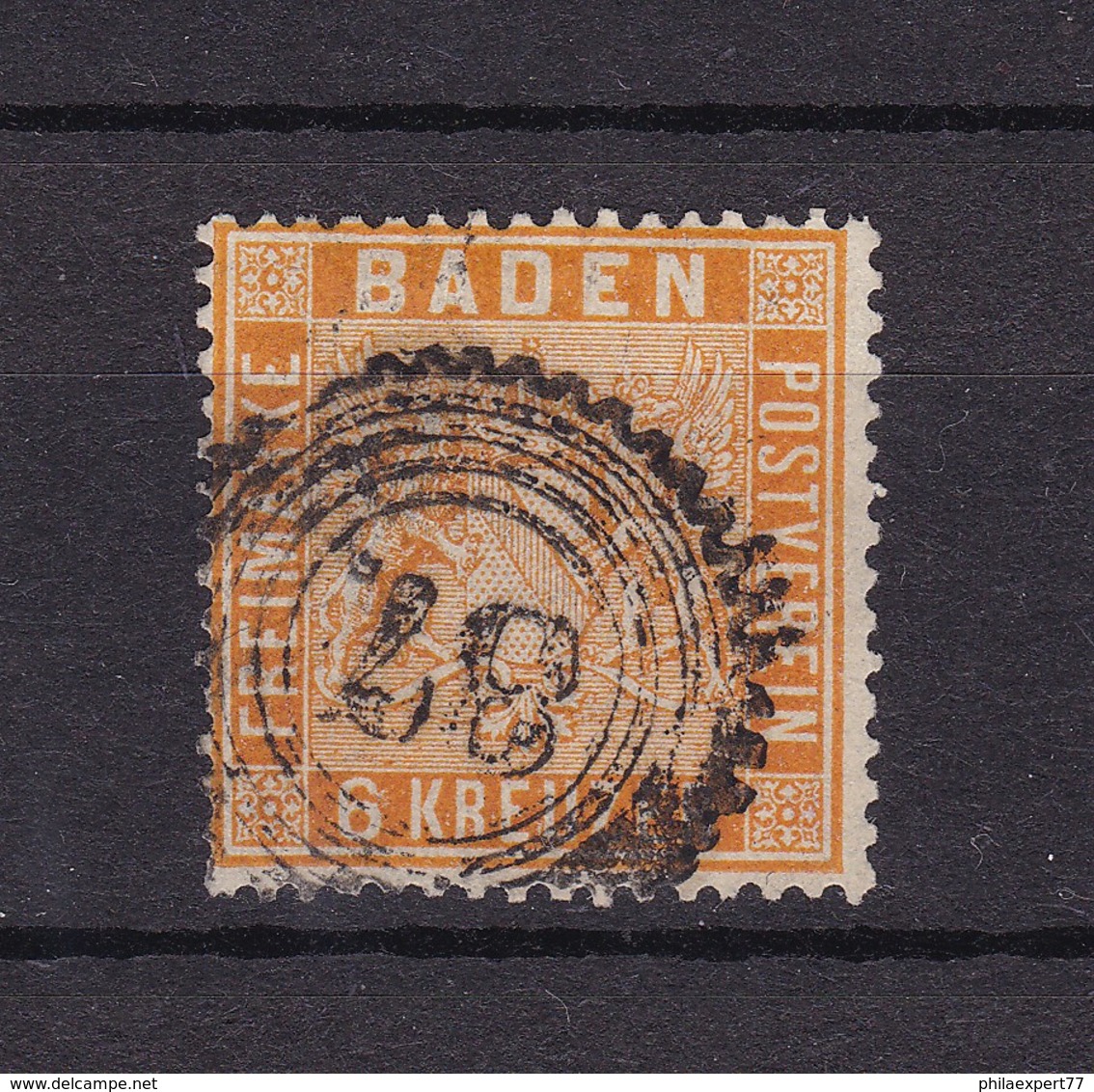 Baden - 1861 - Michel Nr. 11 B - Orange - 120 Euro - Otros & Sin Clasificación