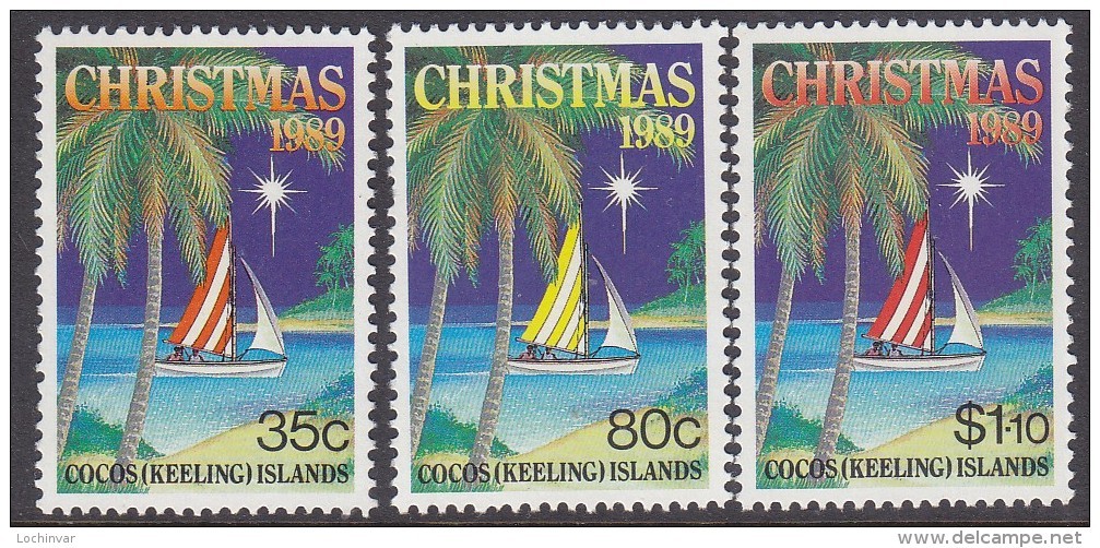 COCOS Is, 1989 XMAS 3 MNH - Cocos (Keeling) Islands