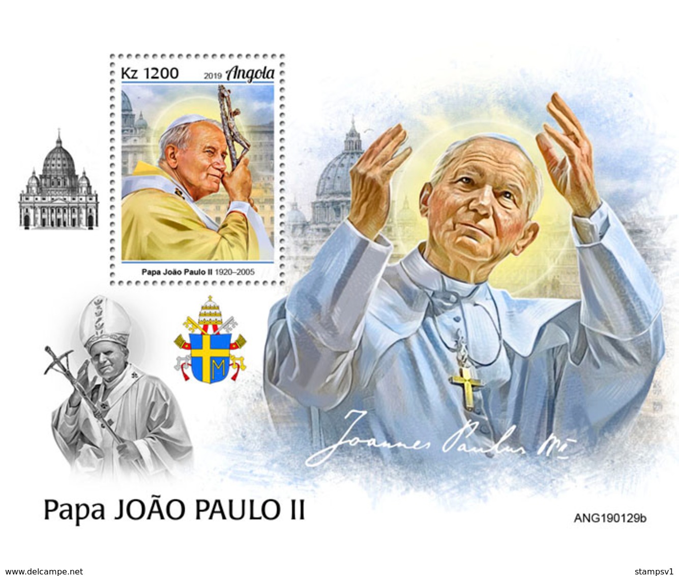 Angola.  2019  Pope John Paul II. (0129b)  OFFICIAL ISSUE - Papes