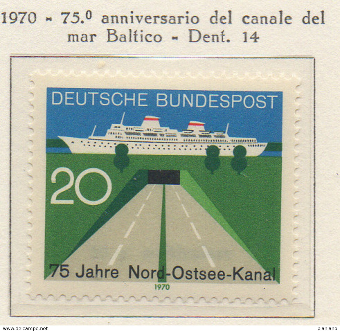 PIA - GERMANIA - 1970  : 75° Anniversario Del Canale Del Mar Baltico   -  (Yv 493) - Marittimi