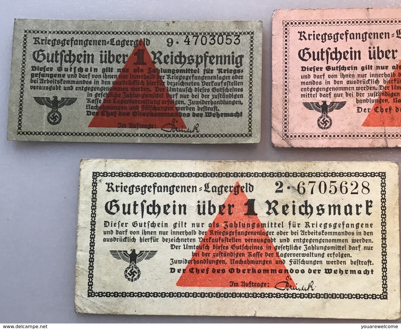 KRIEGSGEFANGENEN LAGERGELD WEHRMACHT 1939-45 Ro 515-520 (II.WK WW2 POW Gutscheine Banknoten Deutsches Reich Billet Camp - Verrechnungsscheine - Dt. Wehrmacht