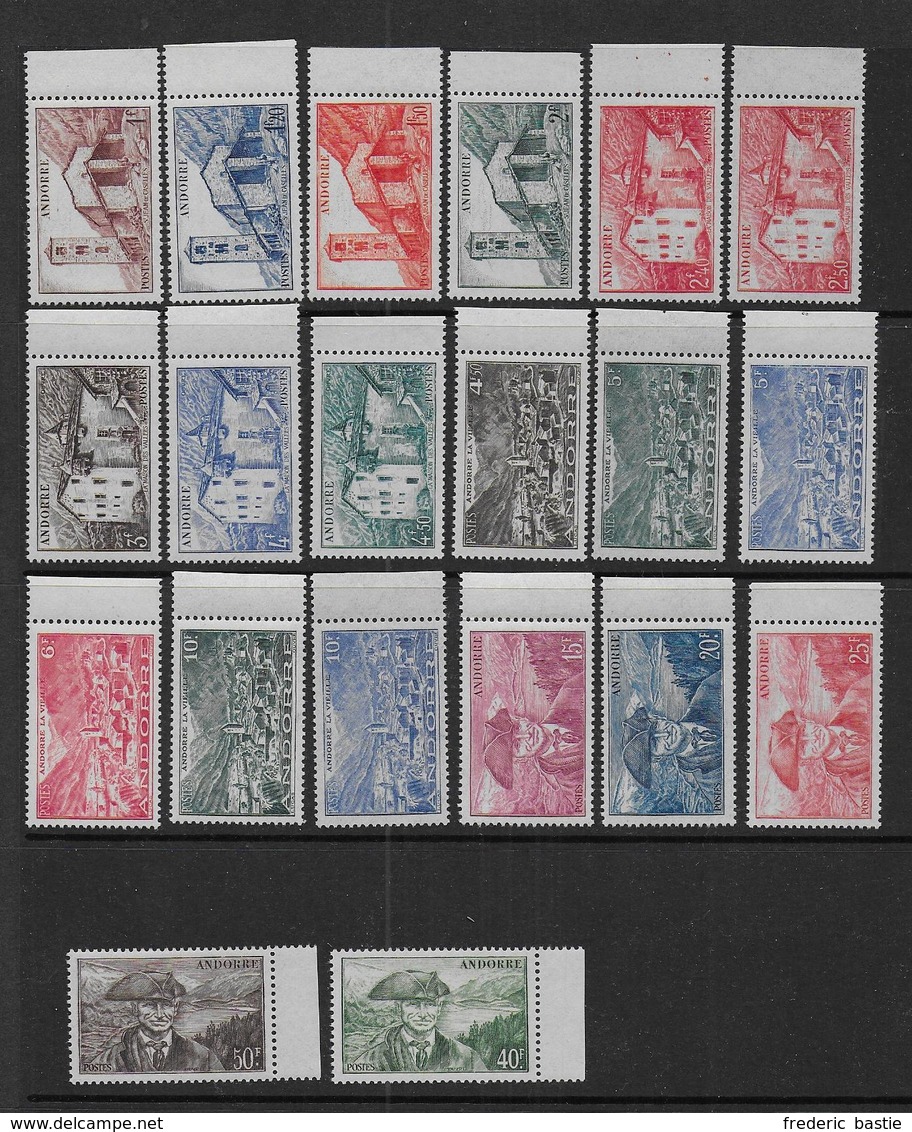 ANDORRE - Série 100 à 118 ** - Cote : 44 € - Unused Stamps