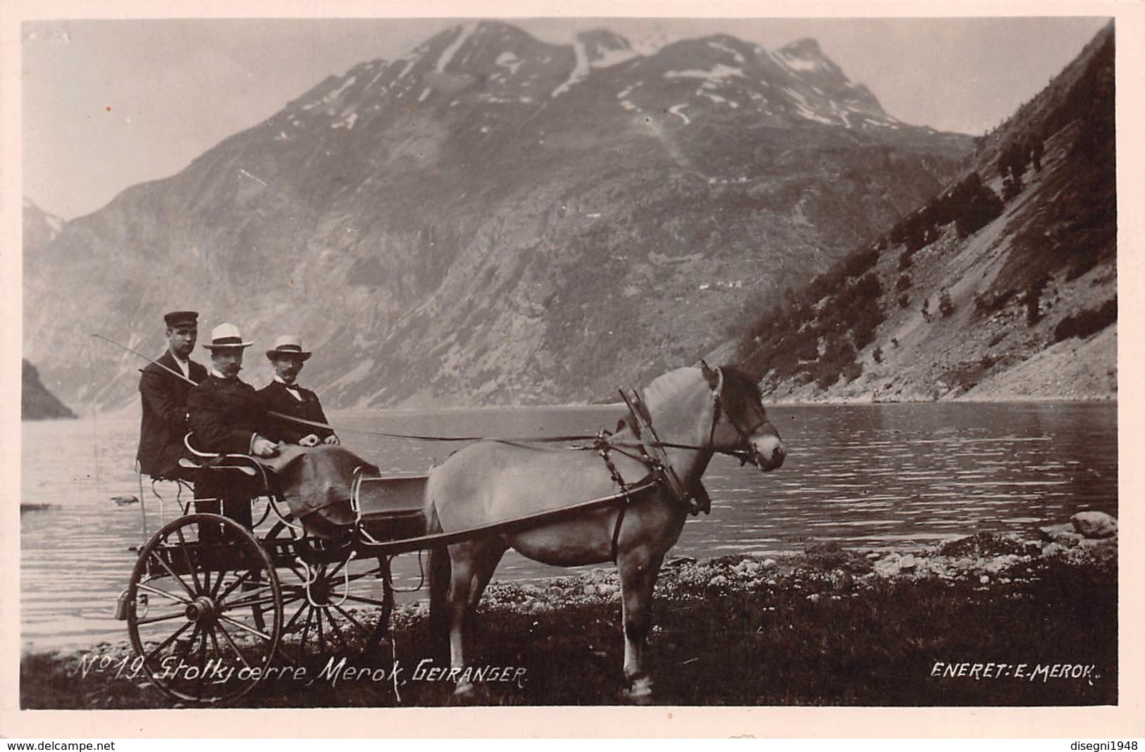 M08295 "STOLKJOERRE-MEROK-GEIRANGER"ANIMATA-CALESSE -CART.  ORIG. NON SPED. - Norvegia