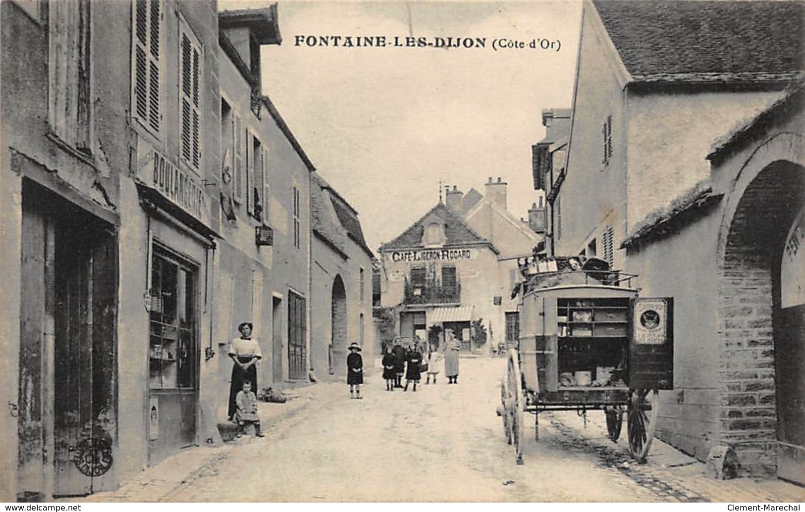 FONTAINE-les-DIJON : Cafe Ligeron Rocard, Attelage - Tres Bon Etat - Other & Unclassified
