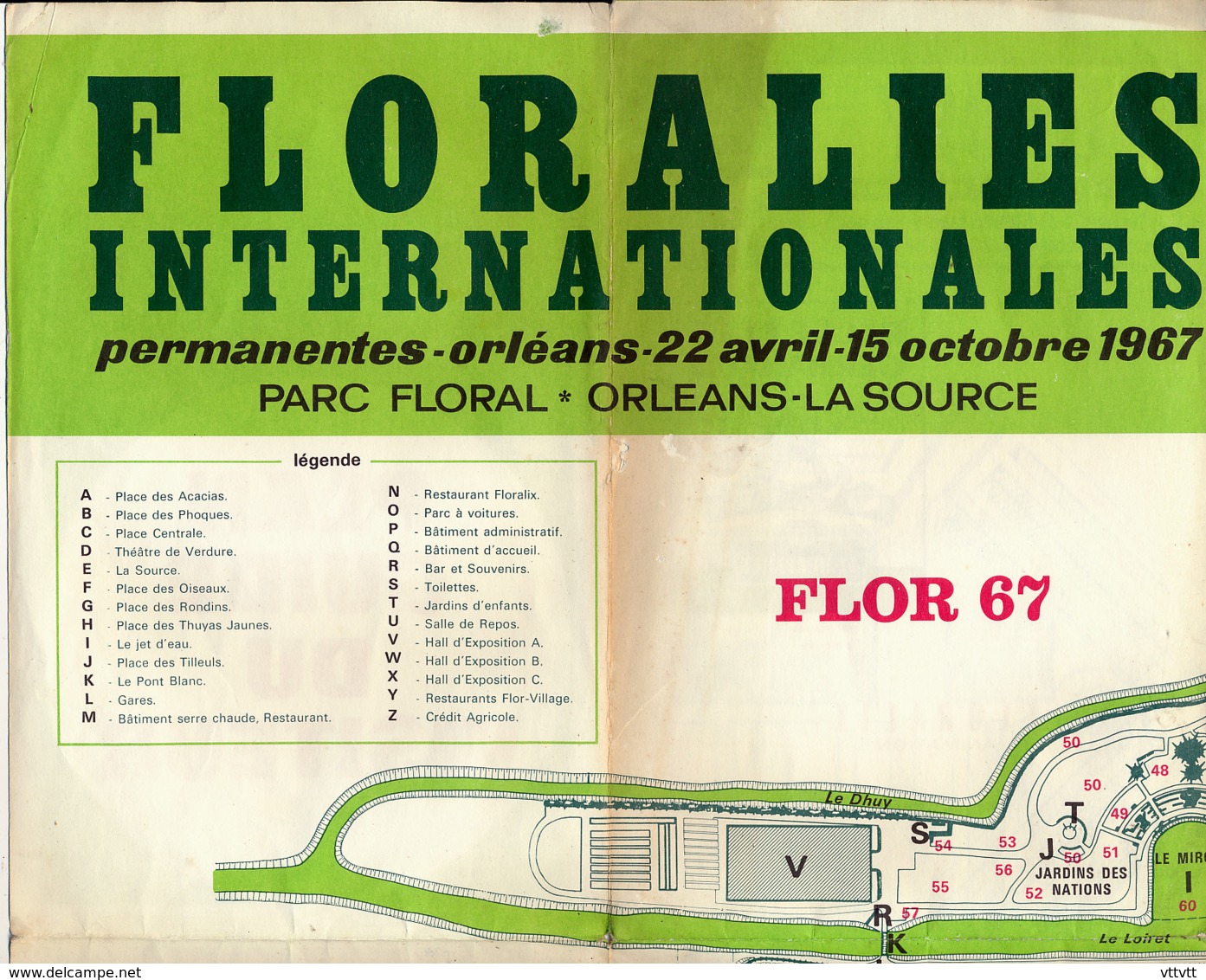 Orléans, Floralies Internationales (1967), Plan Guide Du Visiteurs, Pubs, Crédit Agricole, Heineken, Bougard, Leguay.... - Werbung