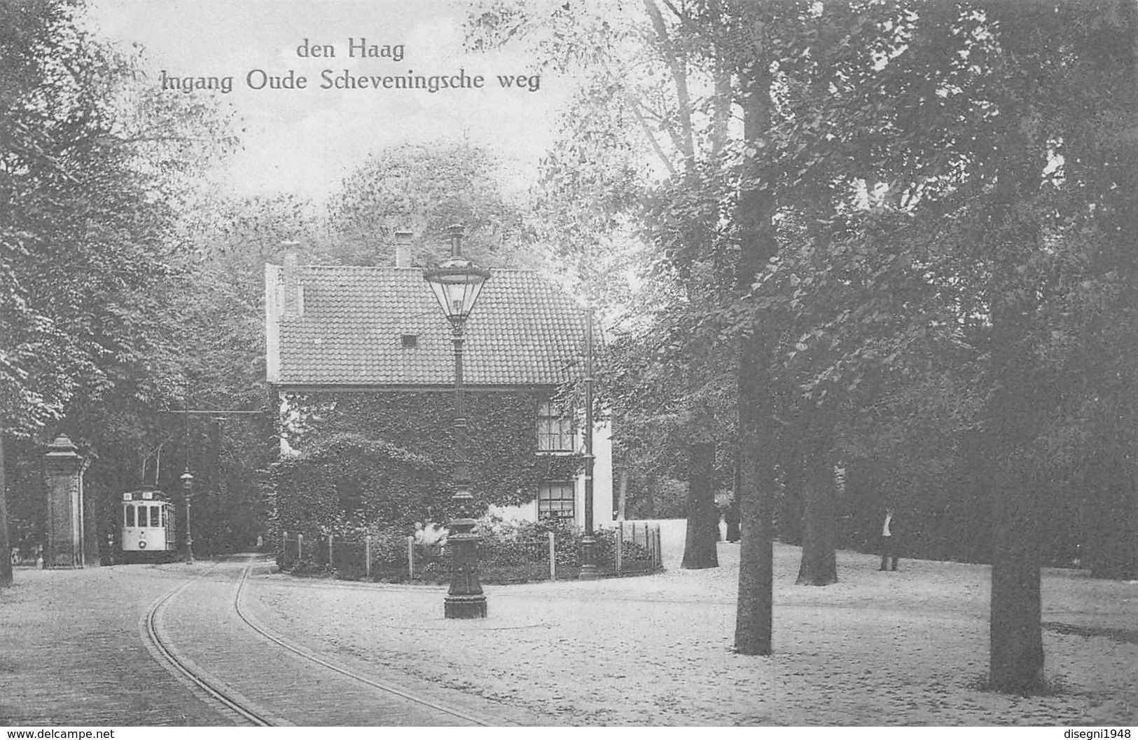 M08297 "DEN HAAG-INGANG OUDE SCHEVENINGSSCHE WEG"TRAMWAY-CART.  ORIG.  NON SPED. - Den Haag ('s-Gravenhage)