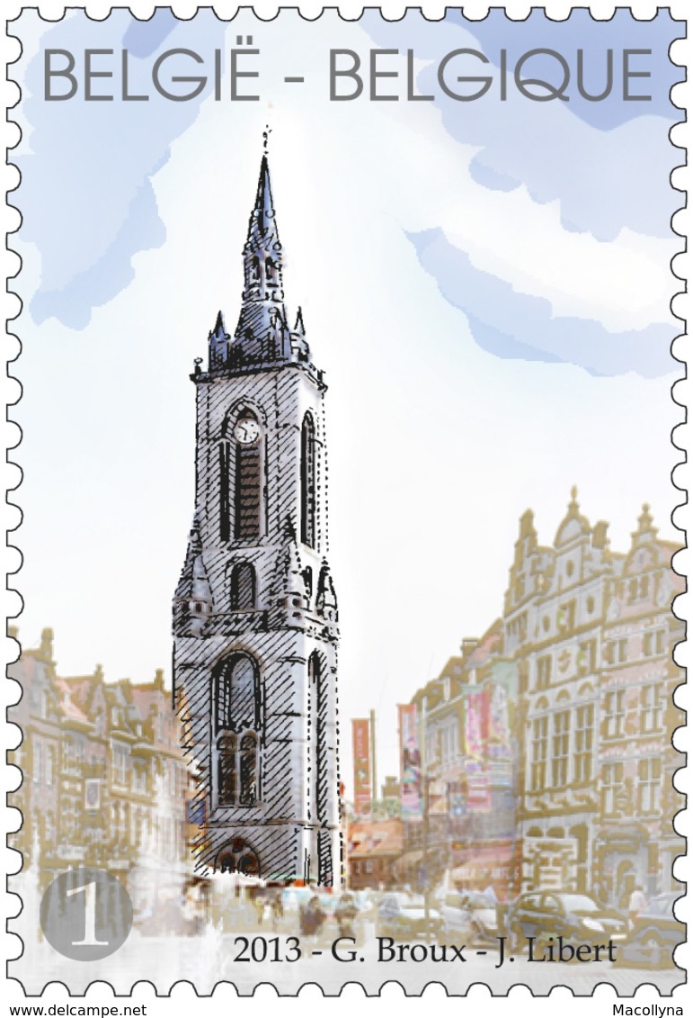 Blok 212** Doornik De Grote Markt / Tournai Le Grand Place 4372/76** - 1961-2001