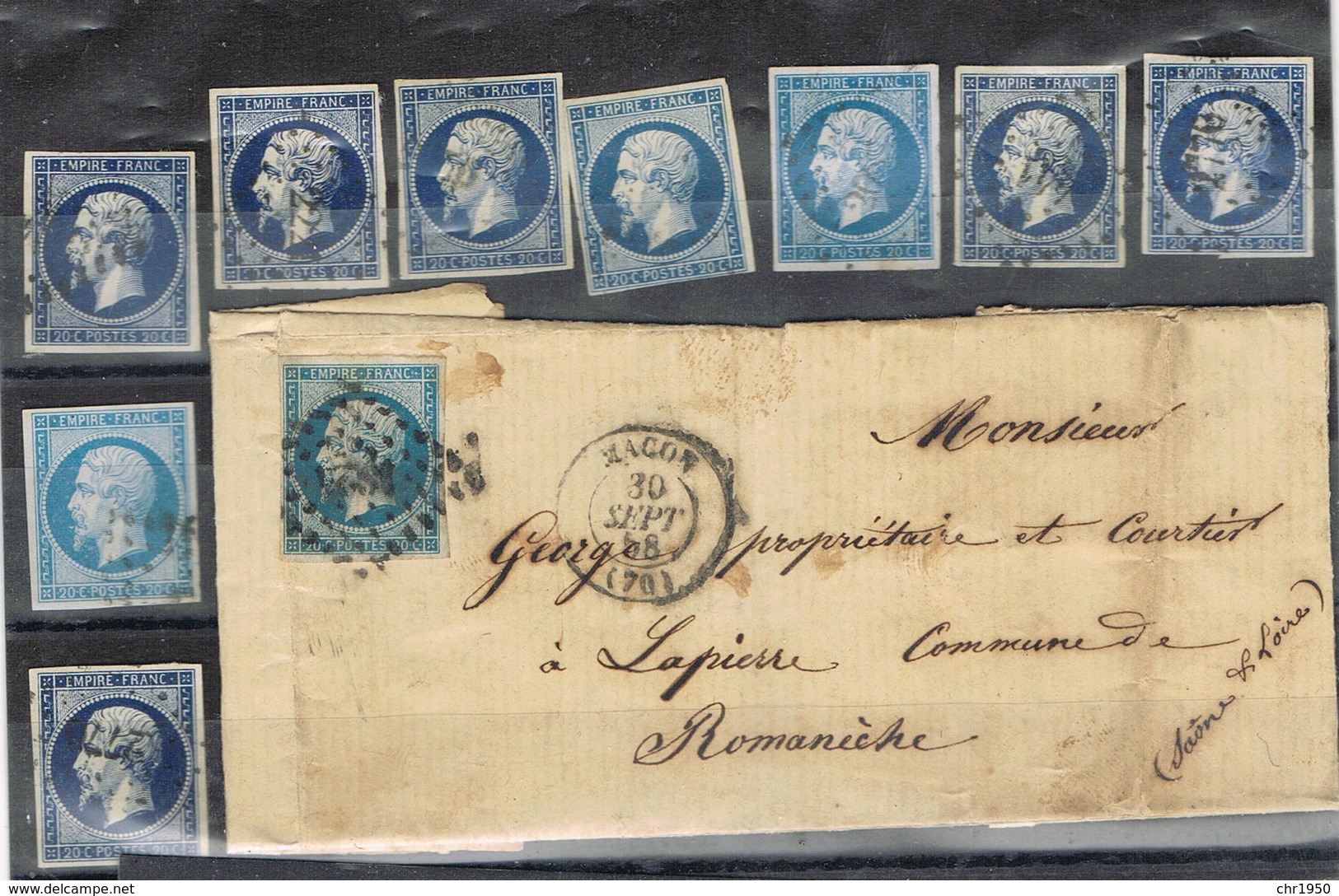 Lot N° 14 Dont 1 Lettre - 1853-1860 Napoléon III