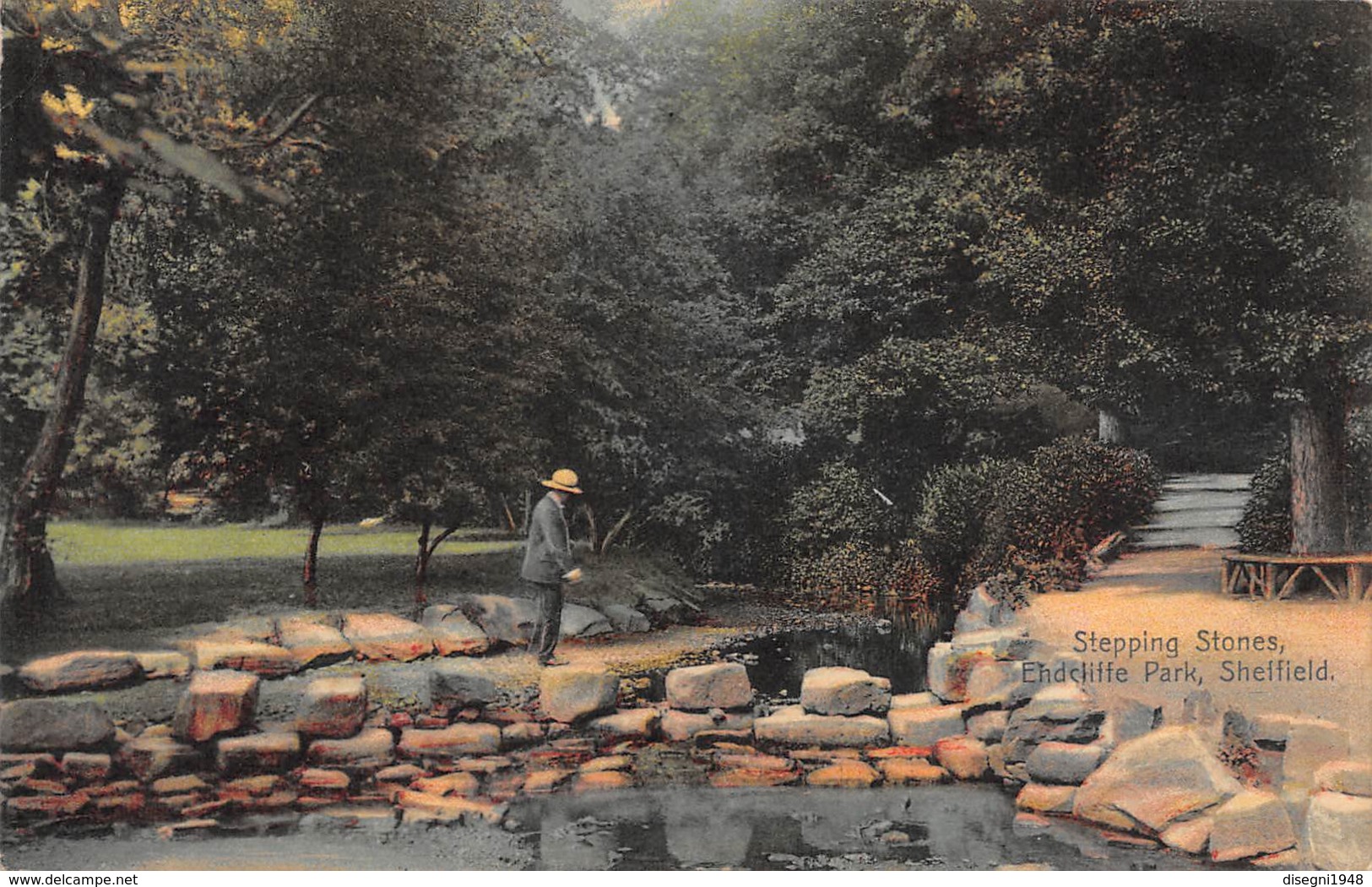 M08298 "STEPPING STONES-ENDCLIFFE PARK-SHEFFIELD"TIMBRO JONAS & COLVER LIMITED-CONT. STEEL WORKS-CART.  ORIG.  SPED.1912 - Sheffield