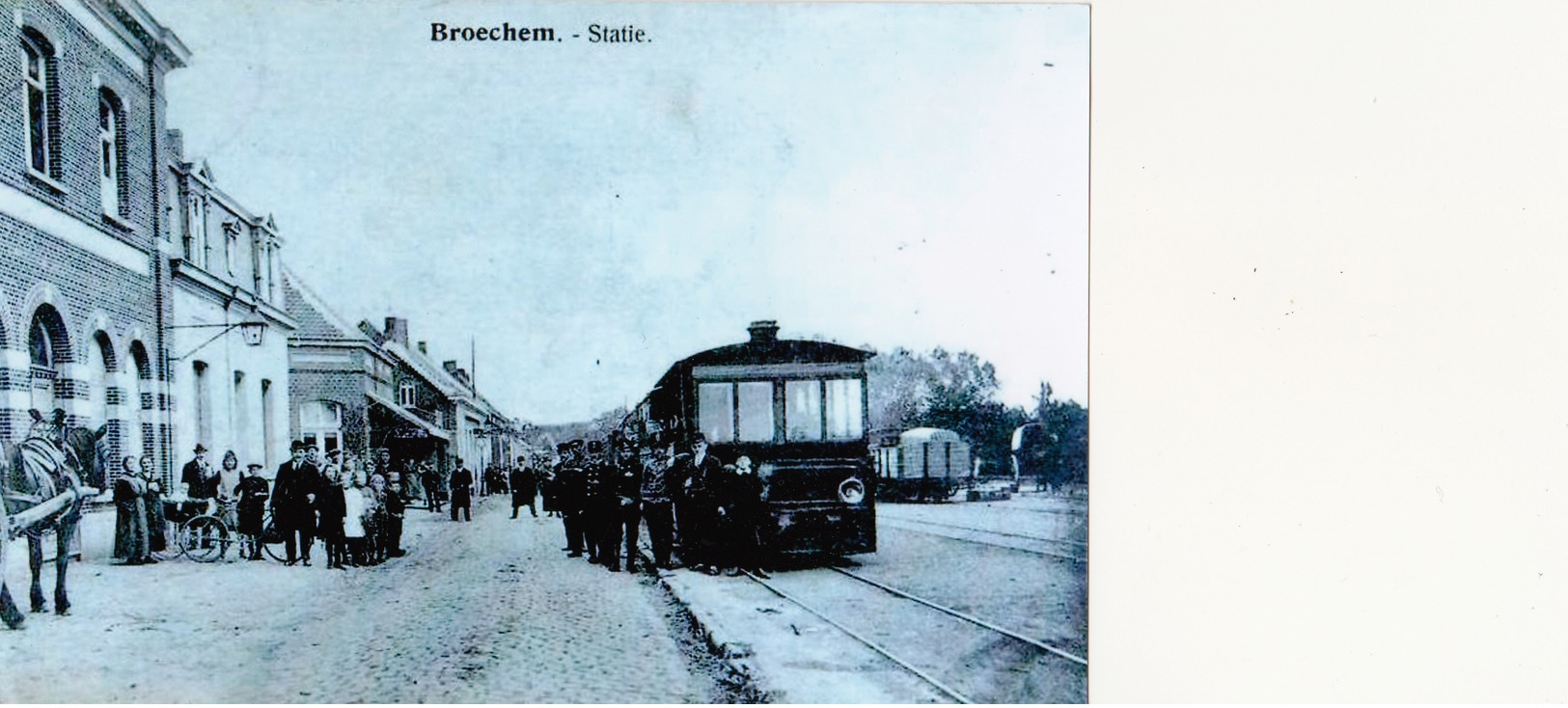 Broechem: Statie:Stoomtram. (fotoreproductie) 15,5/10 Cm. - Ranst